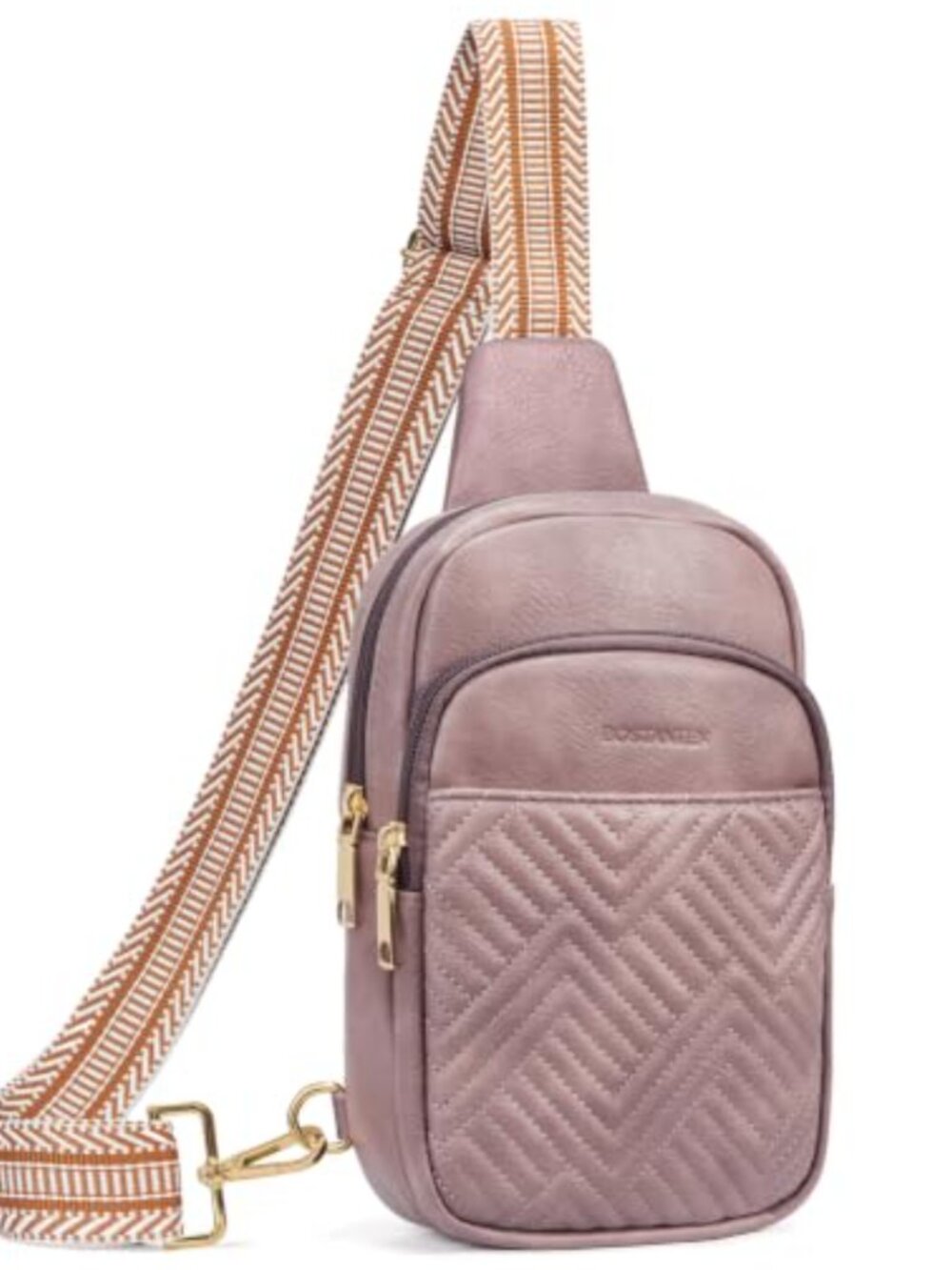 Women's Leather Crossbody Sling Bag Quilted Faux Leather Shoulder Purse